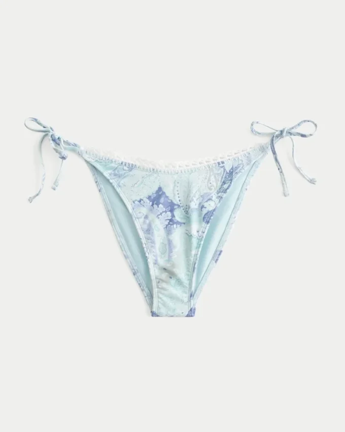 Szydełkowa lamówka Boczne wiązanie Figi bikini typu cheeky