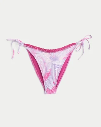 Szydełkowa lamówka Boczne wiązanie Figi bikini typu cheeky