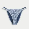 Szydełkowa lamówka, podwójne ramiączka, figi bikini typu cheeky