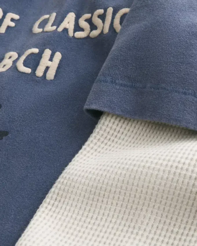Warstwowa koszulka z długim rękawem i nadrukiem logo Surf Warstwowa koszulka z długim rękawem i nadrukiem logo Surf