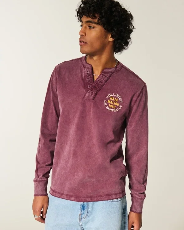 Świąteczna edycja limitowana Logo Graficzny Henley Świąteczna edycja limitowana Logo Graficzny Henley