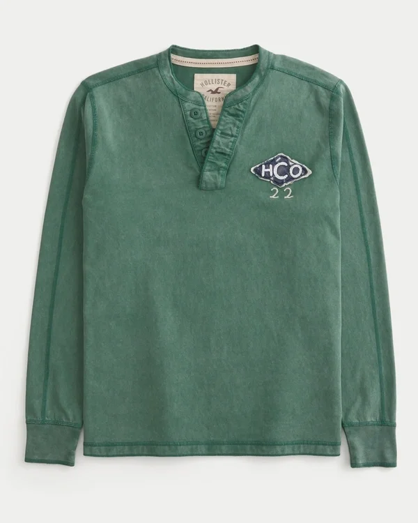 Świąteczna edycja limitowana Logo Graficzny Henley Świąteczna edycja limitowana Logo Graficzny Henley