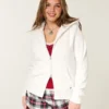 Świąteczna kolekcja Sherpa-Lined Zip-Up Logo Graphic Hoodie Świąteczna kolekcja Sherpa-Lined Zip-Up Logo Graphic Hoodie