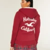 Świąteczna kolekcja Sherpa-Lined Zip-Up Logo Graphic Hoodie Świąteczna kolekcja Sherpa-Lined Zip-Up Logo Graphic Hoodie