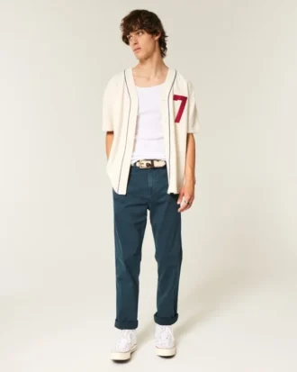 Wąskie spodnie chino o prostym kroju