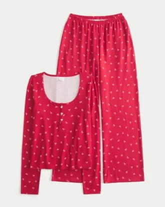 Zestaw Always Cozy Henley & Wide-Leg Pants
