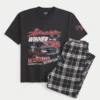 Zestaw koszulki z nadrukiem Dale Earnhardt NASCAR i flanelowych spodni piżamowych